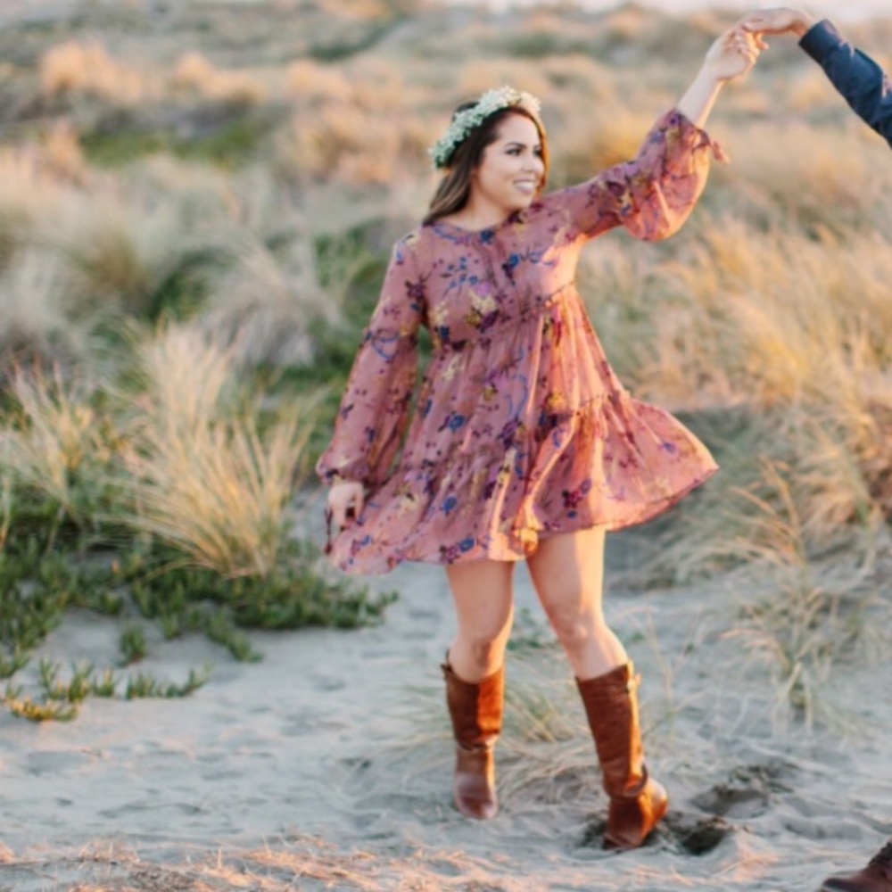 RENAMED FLORAL LONG SLEEVE DRESS